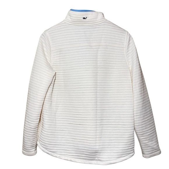 Vineyard Vines 1/4 snap quilted cropped Placket Pullover sweater top. Women’s M - Picture 4 of 6